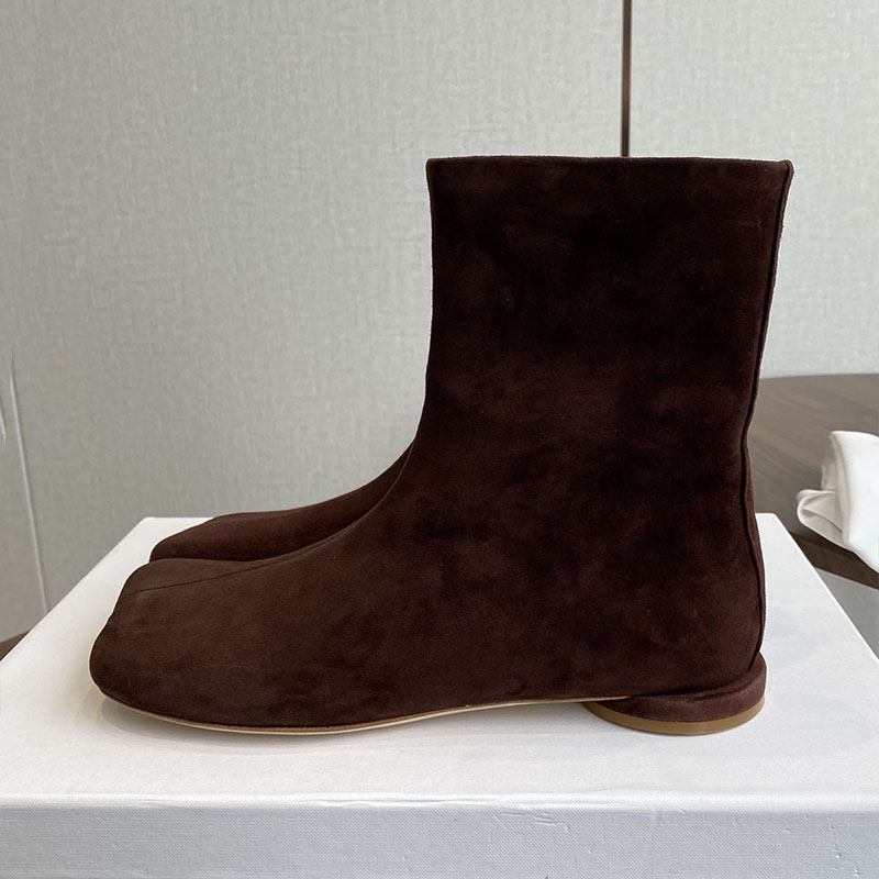 Leather Work For Kids - Chelsea Boots Women Suede Flat Bottom