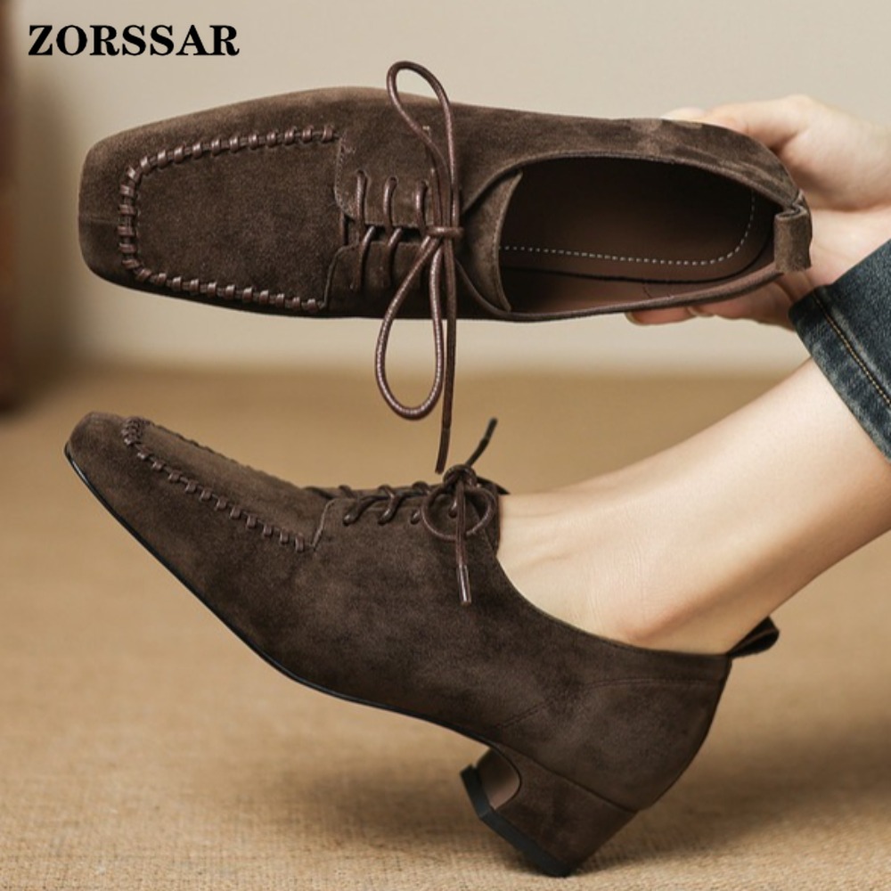 Women's Brown Suede Square Toe - Leather Work For Kids review and price
