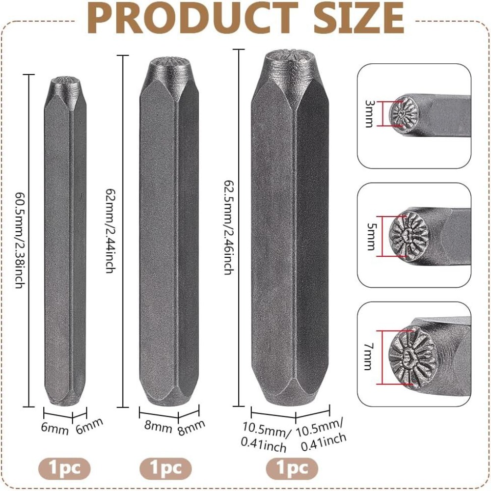 3Pcs Metal Punch Stamp Heart M - Leatherwork Art review and price