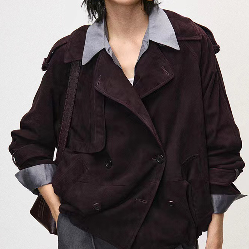 Real Suede Jacket Autumn Women - Leather Work For Kids review and price